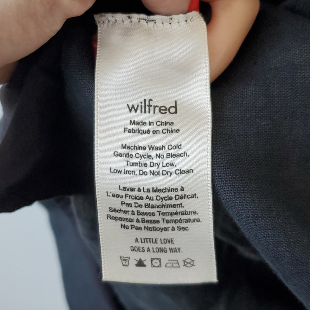 Wilfred Black Linen Button-Up Dress in Size 8 - Picture 10 of 11